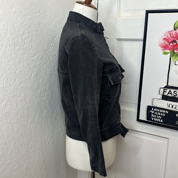 Current/Elliott The Moto Jean Jacket in Washed Black Size 0/XS - Picture 2 of 8